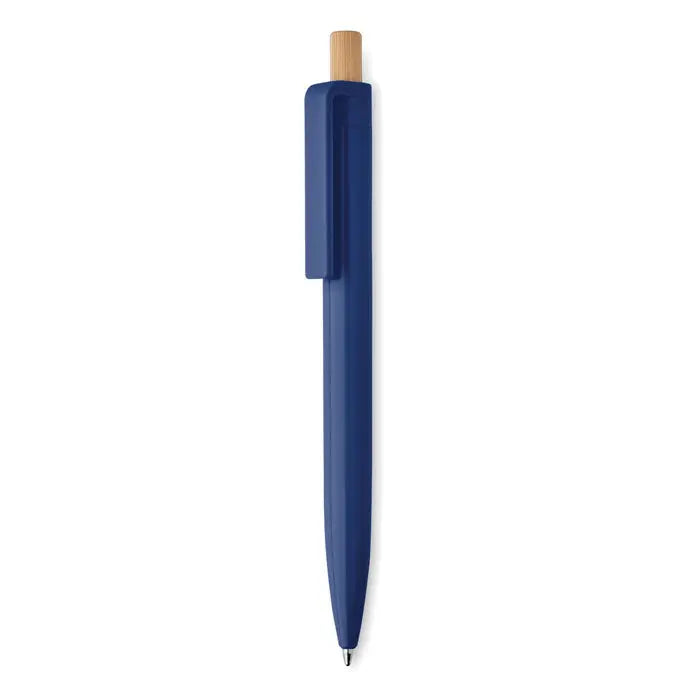 Pix din abs reciclat stilou cu bila albastru cu capac de lemn deschis si design minimalist
