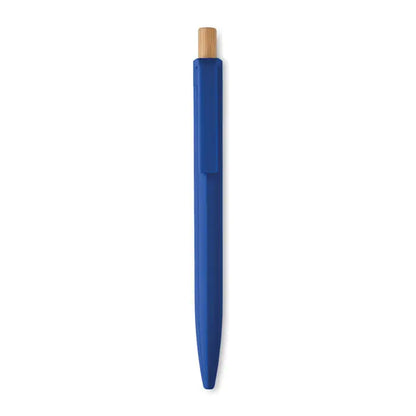 Pix din abs reciclat albastru cu capac din lemn deschis plastic pentru scris zilnic