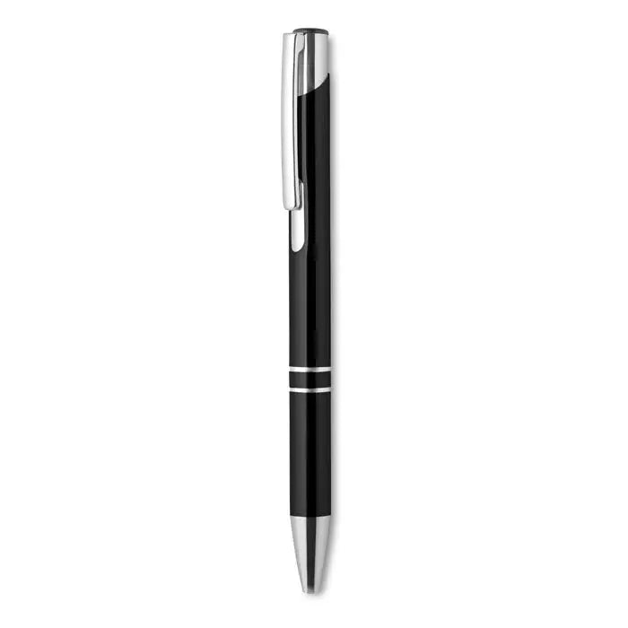 Pix din aluminiu cu buton negru si argintiu cu design modern si accente metalice