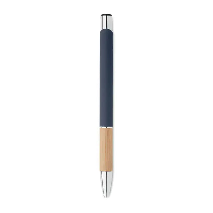 Pix din aluminiu cu buton navy blue cu textură bambus și accente metalice argintii în partea superioară și vârf