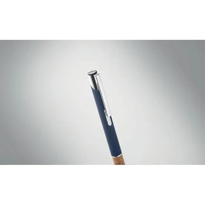 Pix din aluminiu navy blue cu accente argintii si grip din plută ideal pentru scris ergonomic