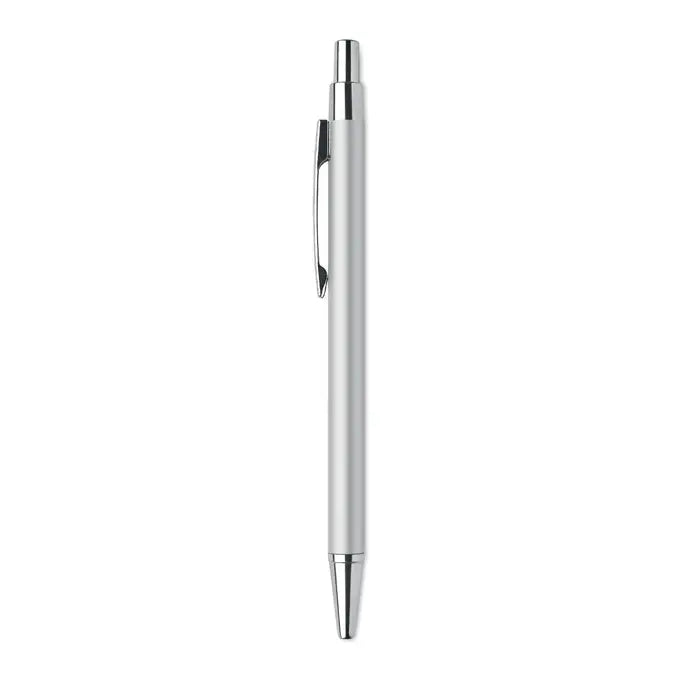 Pix din aluminiu reciclat cu design minimalist si clip pentru atasare culoare argintie metalica