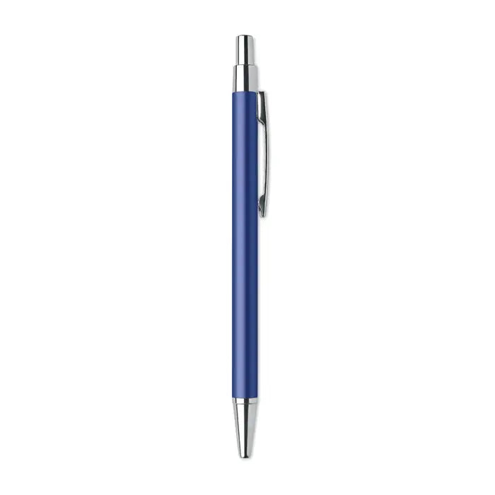 Pix din aluminiu reciclat albastru cu accente metalice argintii si clips pentru scris