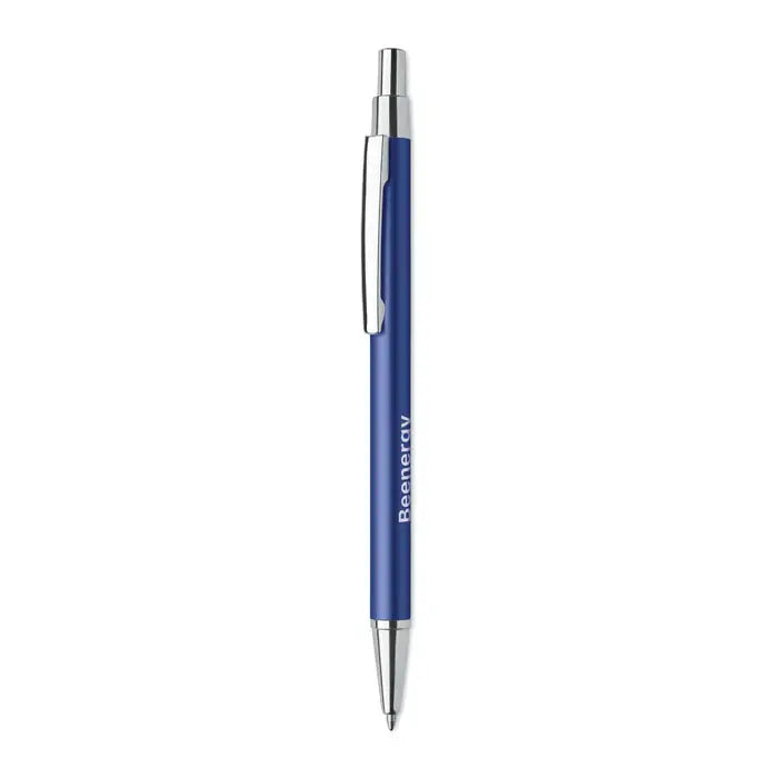 Pix din aluminiu reciclat albastru cu accente metalice argintii si design modern pentru scris fin