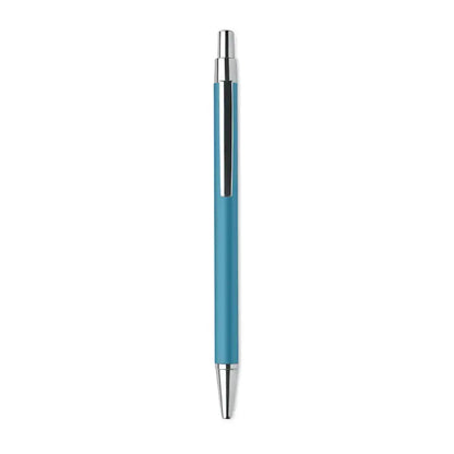 Pix din aluminiu reciclat de culoare teal mat cu clips si varf metalic argintiu