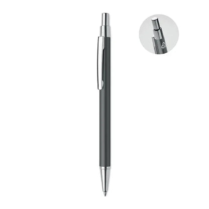 Pix din aluminiu reciclat negru mat cu accente metalice argintii pe clips si varf