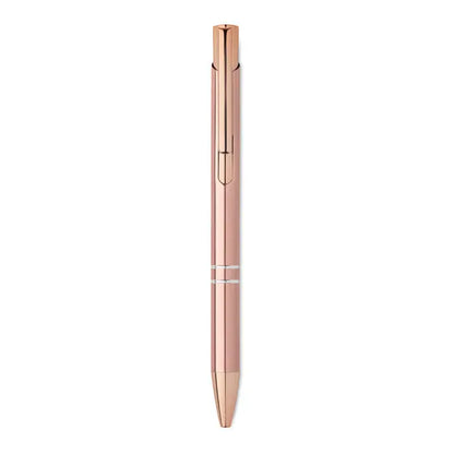 Pix din aluminiu reciclat cu design minimalist, rose gold metalic si doua benzi argintii pe corp