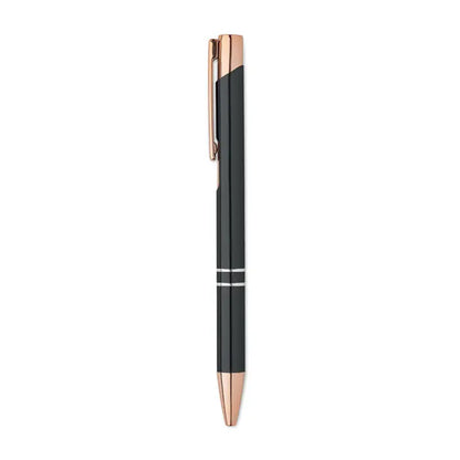 Pix din aluminiu reciclat cu design modern, negru si rose gold, cu doua dungi argintii la mijloc