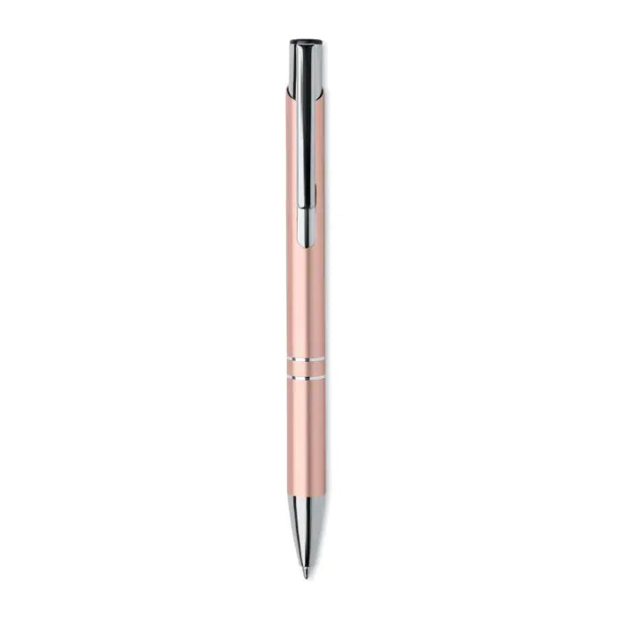 Pix din aluminiu reciclat cu stilou cu bila rose gold si accente argintii elegante