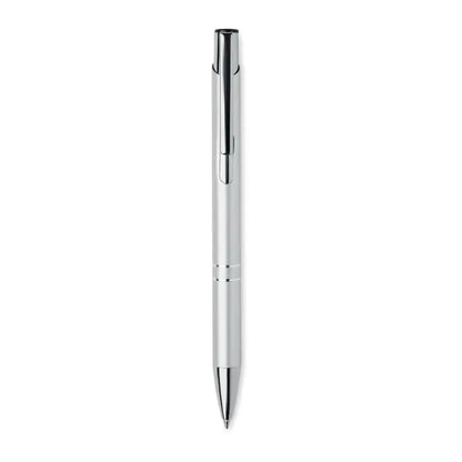 Pix din aluminiu reciclat argintiu metalic cu design minimalist si finisaj neted pentru scris fluid