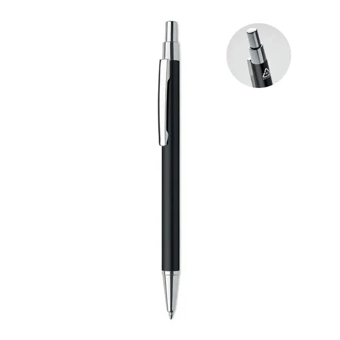 Pix din aluminiu reciclat negru cu accente metalice argintii si design modern pentru scris eficient