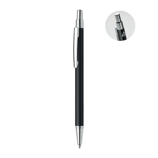 Pix din aluminiu reciclat negru cu accente metalice argintii si design modern pentru scris eficient