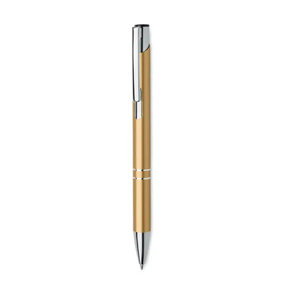 Pix din aluminiu reciclat cu design modern, aurit si accente argintii, stilou cu bila elegant si durabil