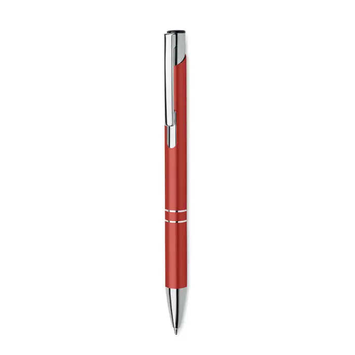 Pix din aluminiu reciclat rosu cu accente metalice argintii si design modern pentru scris elegant