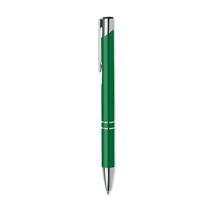 Pix din aluminiu reciclat verde cu accente argintii si clips pentru scris confortabil