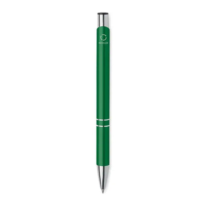 Pix din aluminiu reciclat verde cu accente argintii un pix cu bila modern si elegant