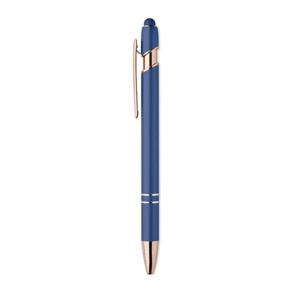 Pix din aluminiu reciclat albastru cu accente rose gold si capac asortat