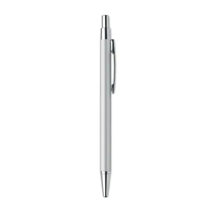 Pix din aluminiu reciclat argintiu metalizat cu design minimalist si clip pentru prindere