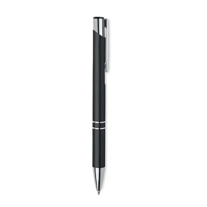 Pix din aluminiu reciclat negru si argintiu cu design modern si doua benzi metalice aproape de grip