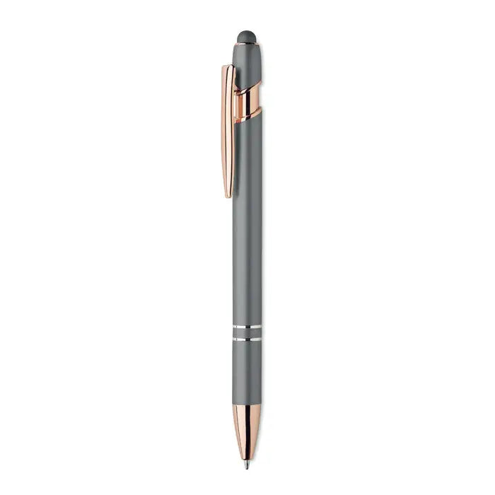 Pix din aluminiu reciclat gri și roz auriu cu design elegant și modern stilou touchscreen