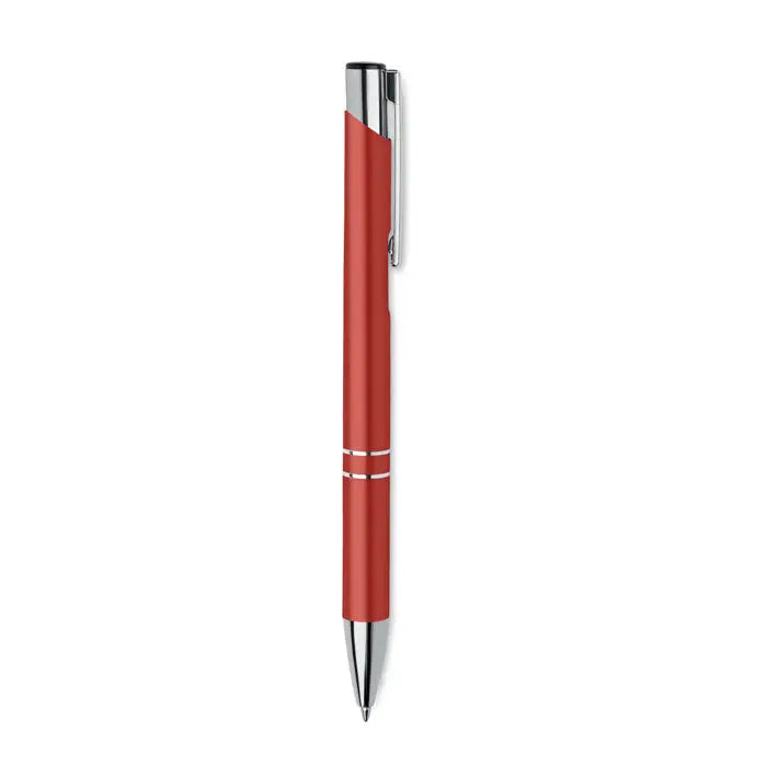Pix din aluminiu reciclat rosu cu accente metalice argintii si design modern pentru scris precis