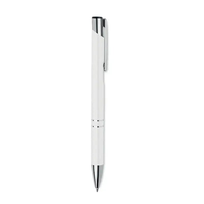 Pix din aluminiu reciclat alb cu accente metalice argintii si grip ergonomic pentru scris fin