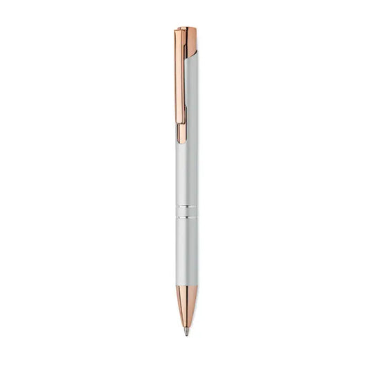 Pix din aluminiu reciclat argintiu si roz auriu cu design modern minimal si corp subtire