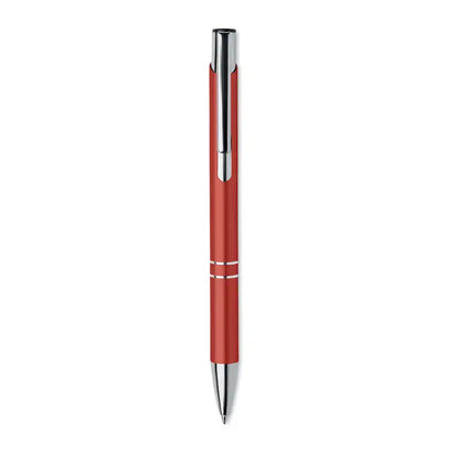 Pix din aluminiu reciclat rosu metalic cu accente argintii si design modern pentru scris elegant