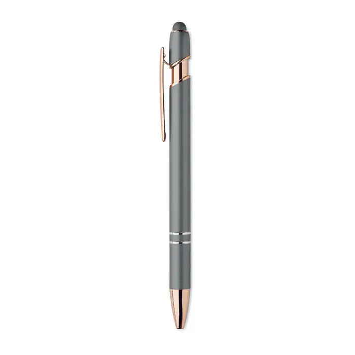 Pix din aluminiu reciclat cu stylus gri și rose gold și finisaj metalic elegant