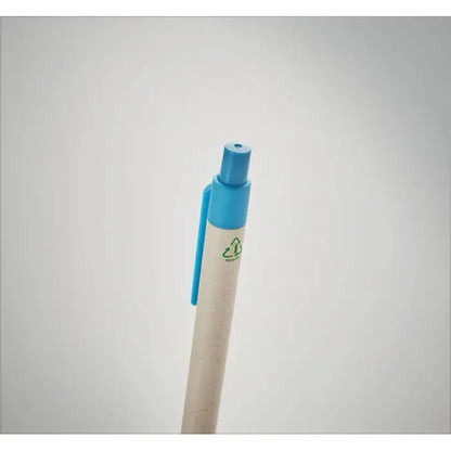 Pix din hartie reciclata cu corp albastru deschis si bej si prindere texturata cu logo ecologic