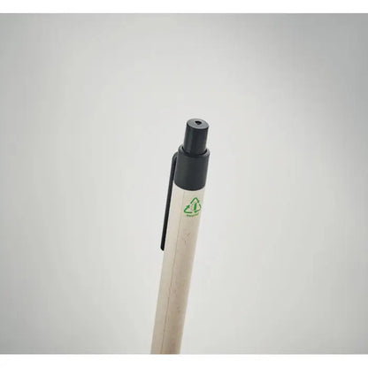 Pix din carton de lapte cu corp din lemn deschis si capac negru cu clips pentru scris elegant