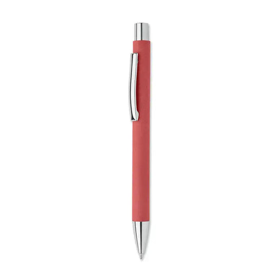 Pix din hartie reciclata rosu texturat cu accente metalice argintii pentru scris fin si elegant