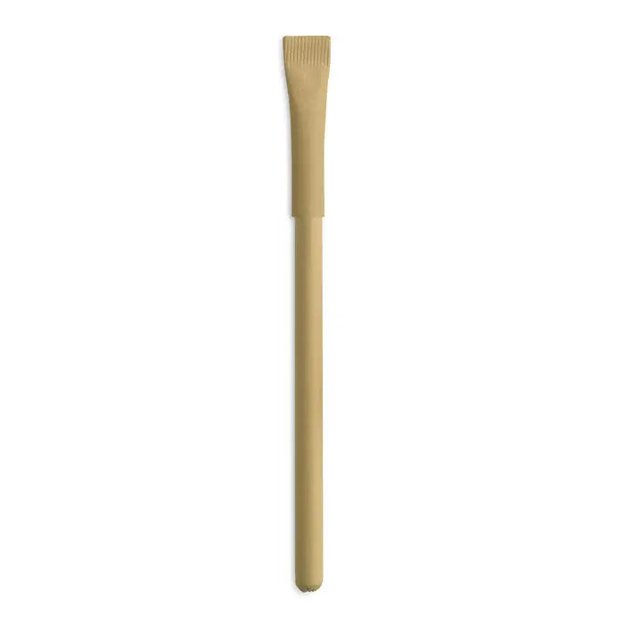 Un pix din hartie reciclata cu un design elegant si fus din bambus maro deschis pentru ceai matcha