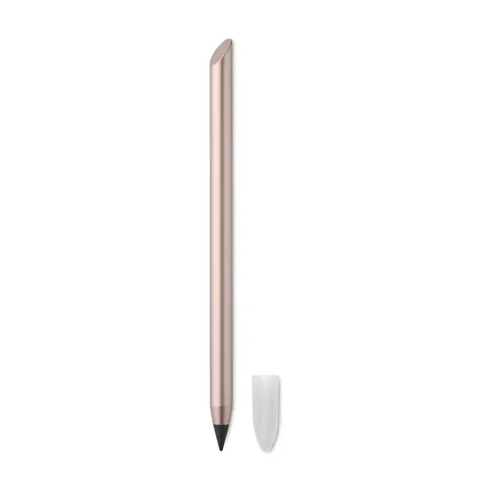 Pix fara cerneala de lunga durata cu stilou rose gold metalic si cap protector transparent