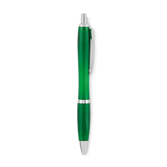 Pix in rpet pix verde translucid cu accente argintii si clips metalic