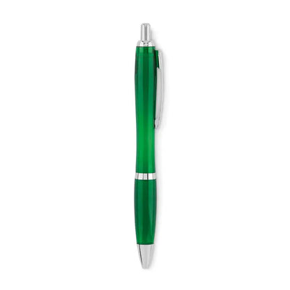 Pix in rpet pix verde translucid cu accente argintii si clips metalic