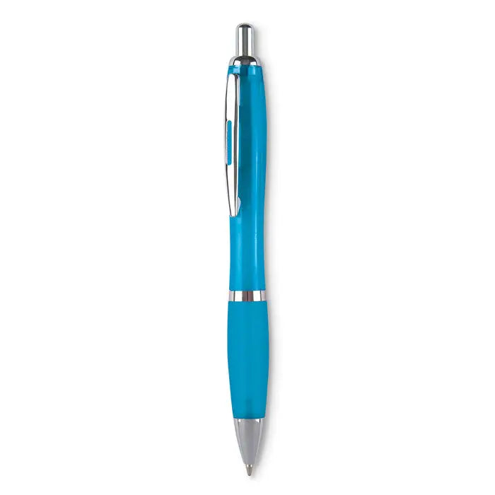 Pix riocolor cu cerneala albastra un pix elegant albastru cu accente argintii metalice si clips pentru scris fin