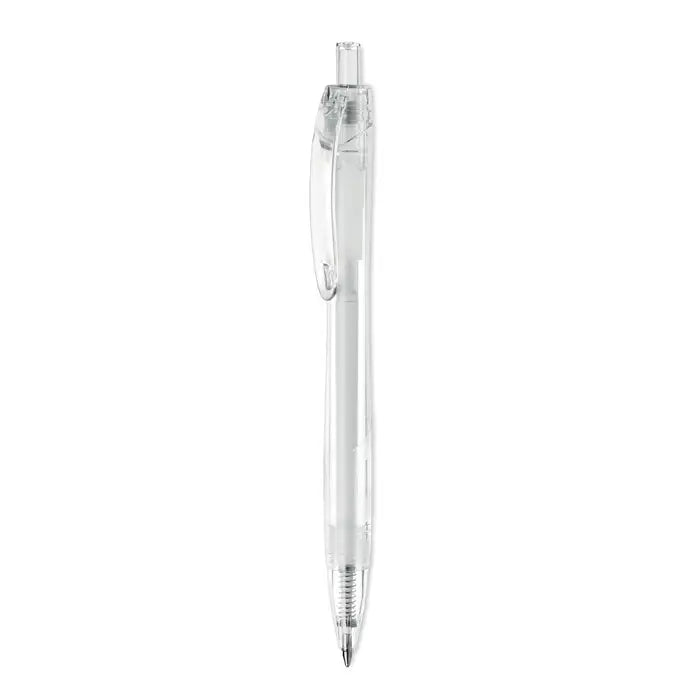 Pix rpet push pix cu corp transparent din plastic si varf argintiu pentru scris precis