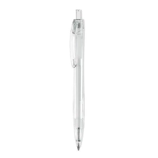 Pix rpet push pix cu corp transparent din plastic si varf argintiu pentru scris precis