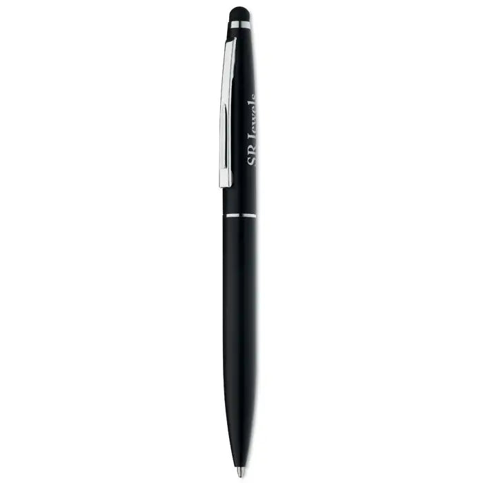 Pix tip rasucire cu varf de stilou negru cu accente argintii si design modern pentru scris precis