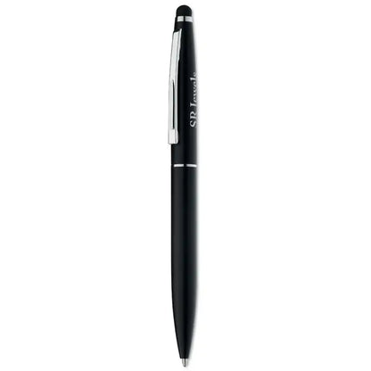 Pix tip rasucire cu varf de stilou negru cu accente argintii si design modern pentru scris precis