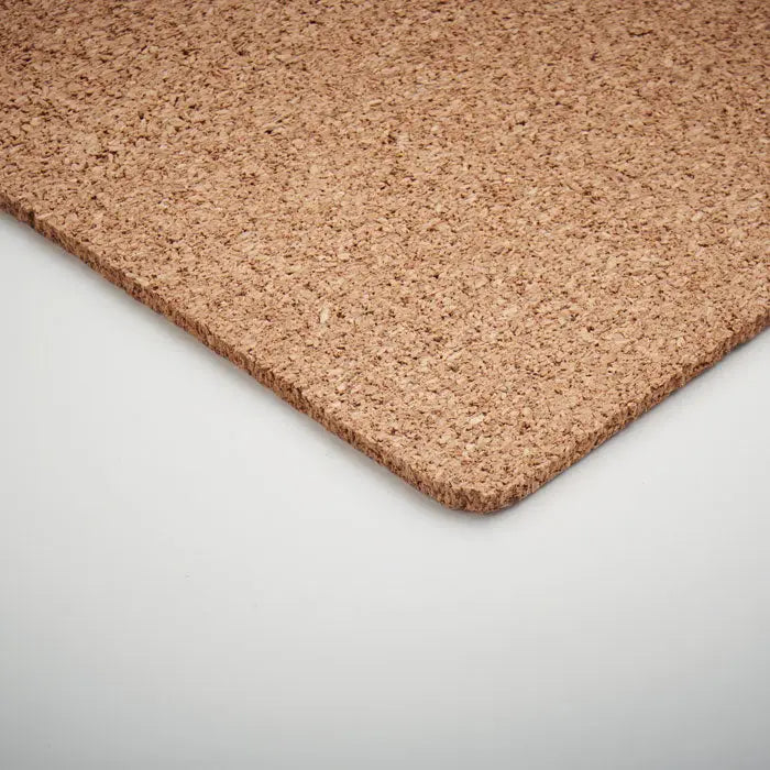 Placemat din pluta dreptunghiular, maro deschis, cu suprafata texturata si margini usor rotunjite