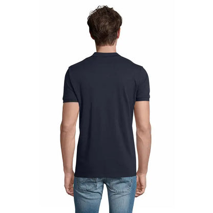 Tricou polo bleumarin cu mâneci scurte planEt men polo 170g cu guler clasic și manșete reiate