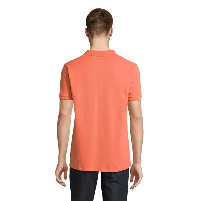 Tricou polo portocaliu cu mâneci scurte planet men polo 170g cu guler clasic și manșete tip reiat