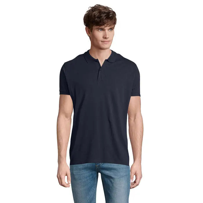 Polo bleumarin cu mâneci scurte planet men 170g cu guler clasic și nasturi din material confortabil