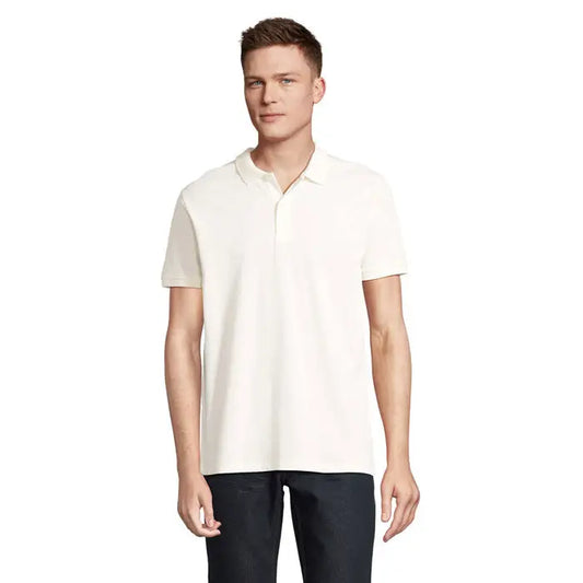 Tricou polo cream maneci scurte cu guler clasic si nasturi din bumbac 170g planet men polo 170g