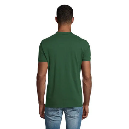 Planeta men polo 170g tricou polo verde închis cu mâneci scurte, guler clasic și manșete striate