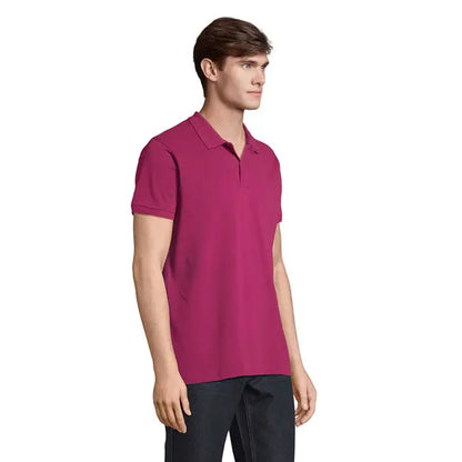 Tricou polo bărbați planet men magenta cu guler clasic și mâneci scurte din bumbac fin 170g