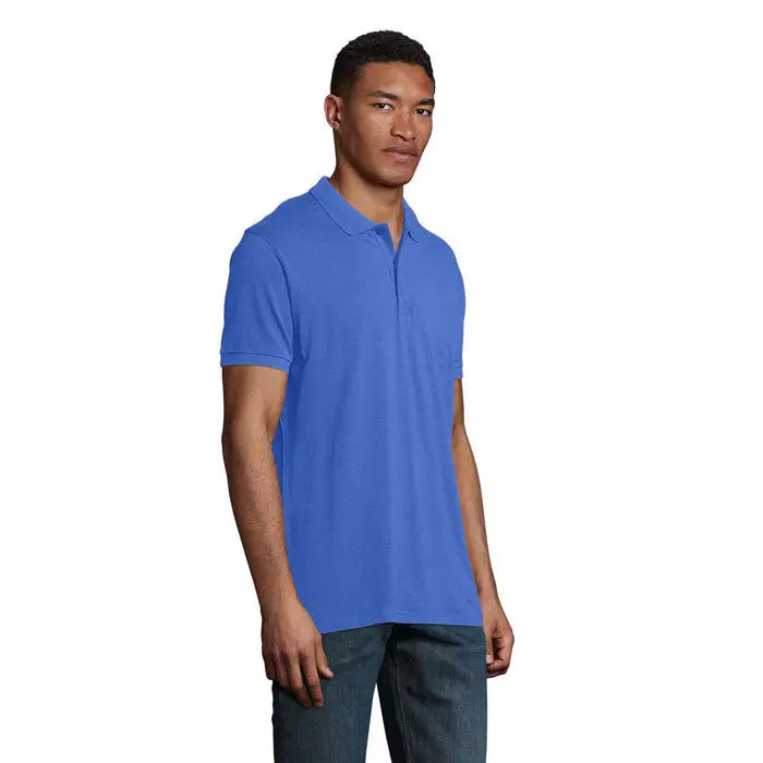 Planeta men polo 170g tricou polo royal albastru vibrant cu mâneci scurte guler clasic și nasturi
