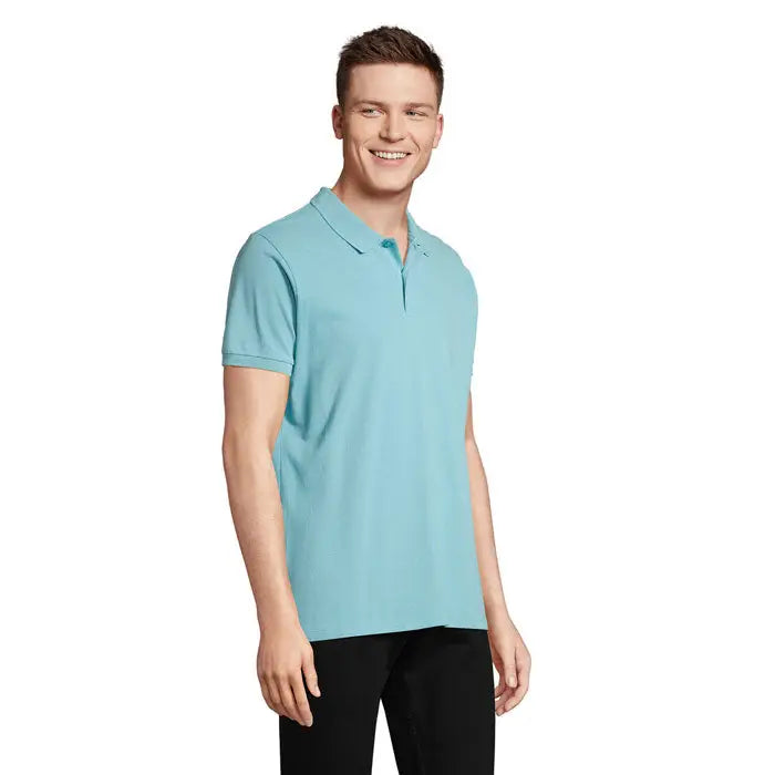 Planeta men polo 170g cămașă polo albastru deschis cu mâneci scurte din material ușor și guler clasic cu nasturi